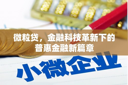 克山微粒贷，金融科技革新下的普惠金融新篇章